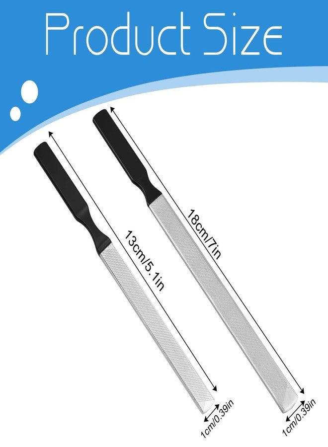 COMNICO 2pcs Toe Nail Files for Thick Nails, Professional 4 Sides Nail File Stainless Steel Nail Dresser Manicure Pedicure Tool for Men Seniors Dogs - Image 2